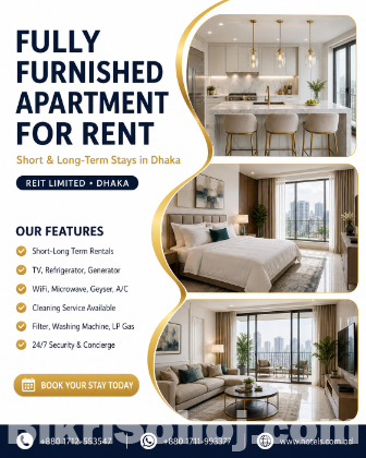 Premium 1BHK Serviced Flat in Bashundhara R/A!